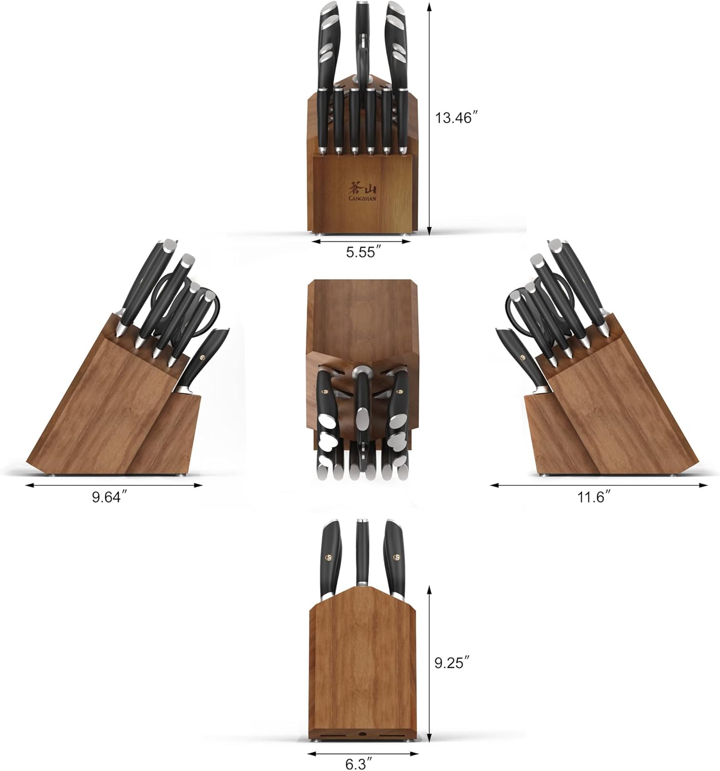 Cangshan L Series 17-Piece German Steel Forged Knife Set, 1026795 (Black)