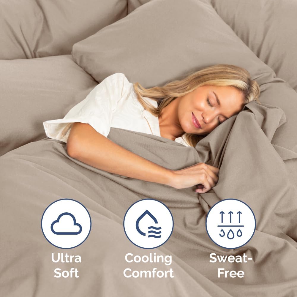 King Size 4 Piece Sheet Set - Comfy Breathable & Cooling Bed Sheets Set - Hotel Luxury Bedding for Women, Men, Kids, Teens, Boys & Girls - Deep Pockets, Ultra-Soft and Wrinkle Free - Oeko-Tex - Wheat