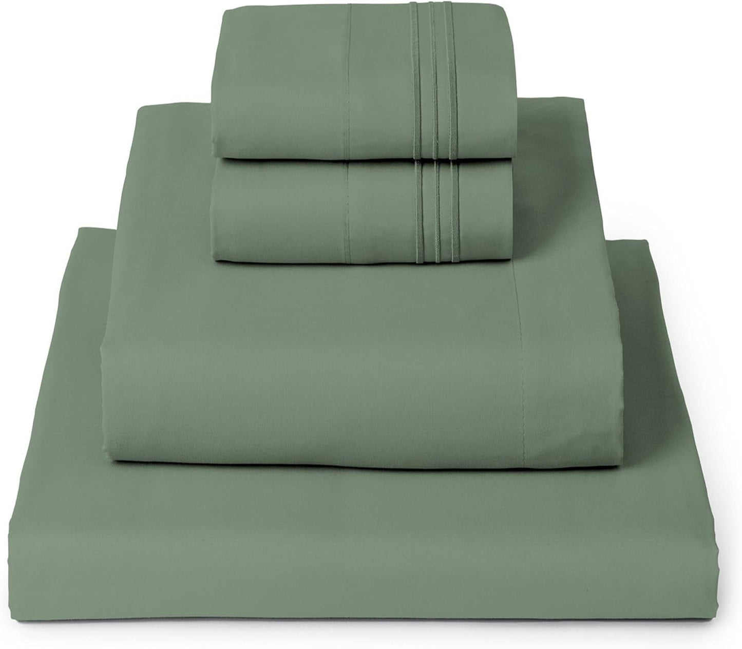 Mellanni Queen Sheets Set - 4 PC Iconic Collection Bedding - Hotel Luxury, Extra Soft, Cooling Bed Sheets - Wrinkle, Fade, Stain Resistant (Queen, Sage)