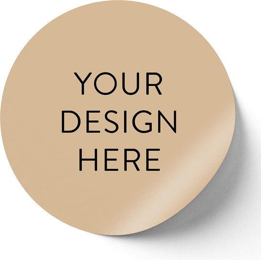 100 Custom Vinyl Stickers - Upload Your own Image, Text, Design, Logo - Personalized Logo Labels for Handmade, Packaging, Bottle, Jars, Candle, Brand Stickers (Brown, 6x6)