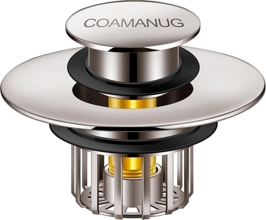 Bathtub Stopper | Pop-up Tub Stopper with Strainer, Shower Drain Hair Catcher | Bathroom Drain Plug | Drain Protector for 1-1/2 to 1-3/4" Bath Drain Hole