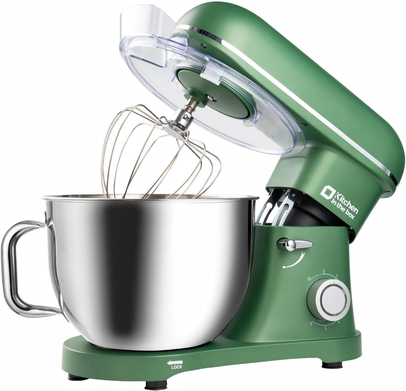 Kitchen in the box Stand Mixer, 900W 8.5QT Kitchen Electric Mixer, 6-Speed Large Capacity Food Mixer for Home Cooks with Egg Whisk, Dough Hook & Flat Beater (Green)