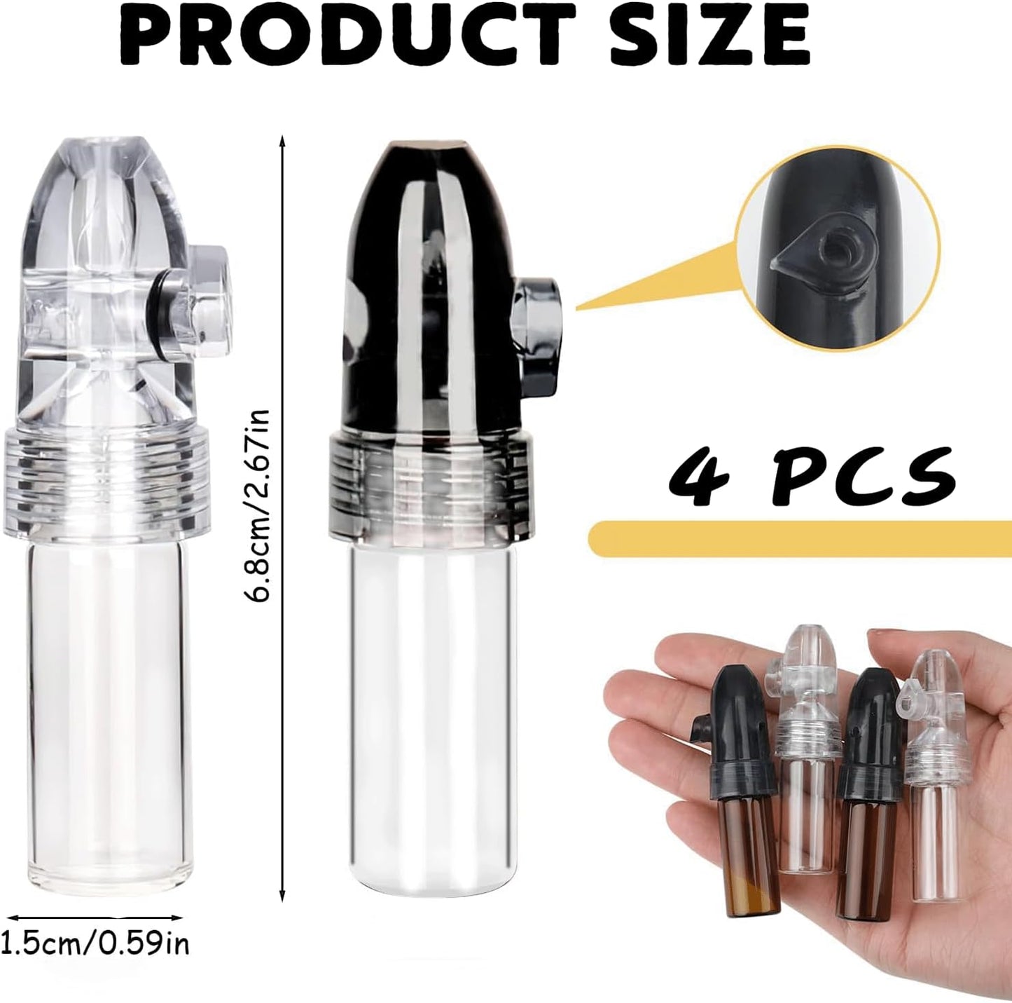 Mini Salt and Pepper Shakers Spice Storage for Outdoor Activities Traveling Cooking (2.67" x 0.59")