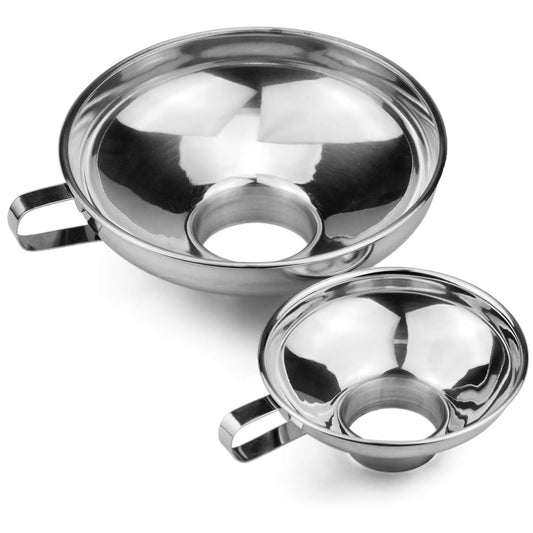 Stainless Steel Food Canning Funnels for Kitchen Use,2pcs Wide Mouth Funnel for Regular Mason Jar,Large Canning Supplies Kit for Filling Bottle
