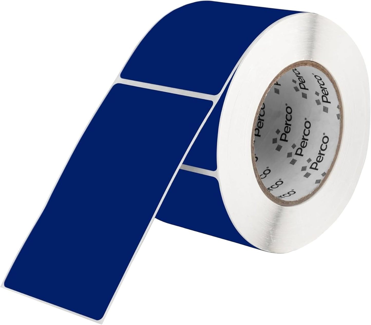 Perco Dark Blue Labels 3x5 Inch 500 Stickers/Roll with Easy Peel Perforation and Strong Adhesion for Inventory Management, Color Coding, Moving Boxes, Retail, Organizing & Crafts – Made in USA