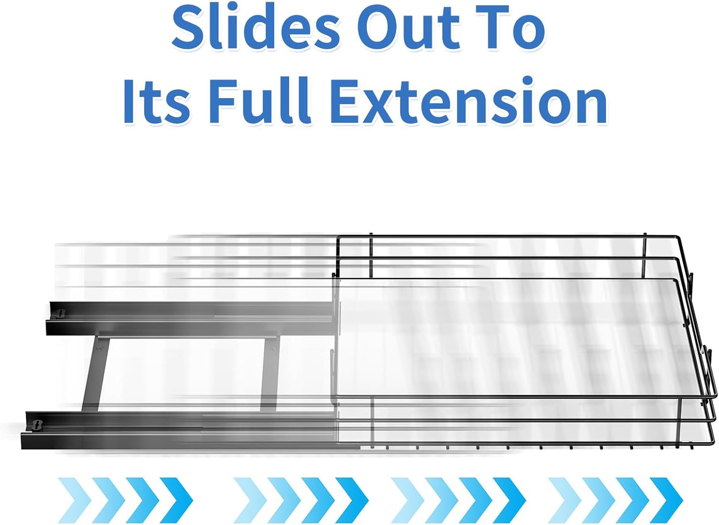 Spice Rack Organizer for Cabinet, 1 Tier Pull Out Spice Rack, Spice Organizer for Cabinet, Kitchen and Pantry, Fits Spices, Sauces, Canned Food (12.5''Wx10.5''Dx2.5''H)