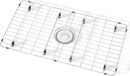 Sink Protectors for Kitchen Sink, Sink Grate Grid for Bottom of Sink, Metal Sink Rack, Bottom Basin Rack, Stainless Steel, 28" x 15"