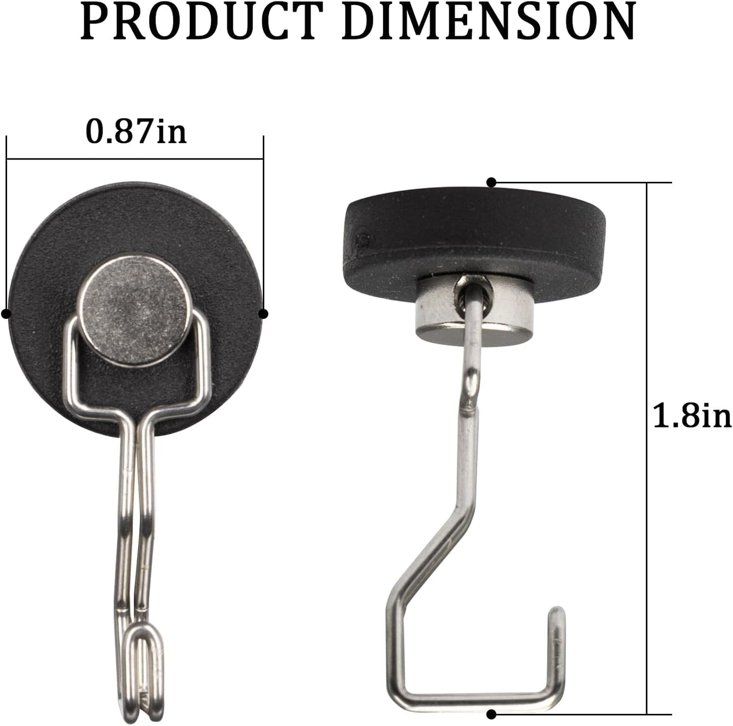 Rare Earth Strong Magnetic Hooks, Perfect for Cruise Ship Cabins and Kitchens, Waterproof Rubber Coated Magnetic Hooks(12, Sliver)