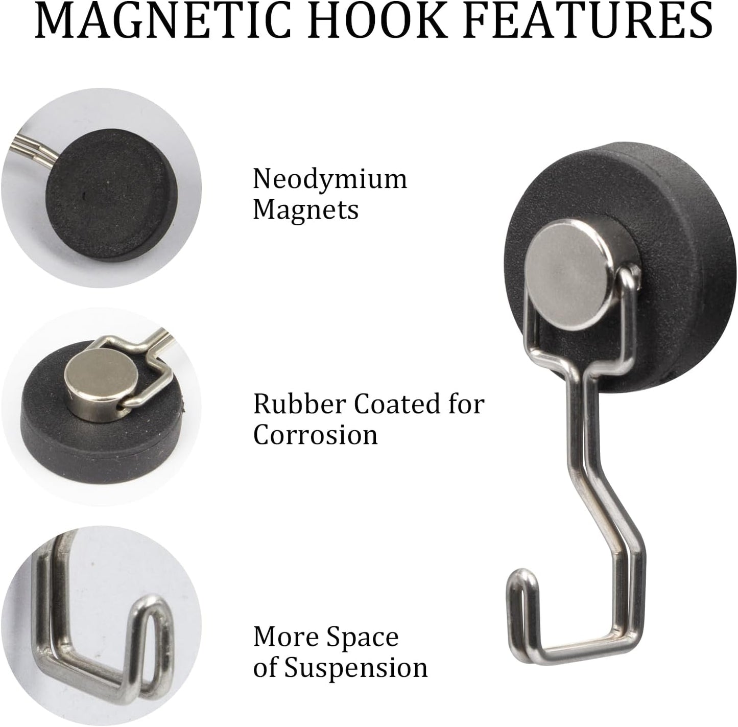 Magnetic Hooks for Grill & Refrigerator,Heavy Duty Magnet Cruise Ship Hook – Strong Magnet for Hanging Grill Tools, Kitchen Utensils, Towels, Outdoor Camping BBQ Accessories (Sliver，12 Pack)