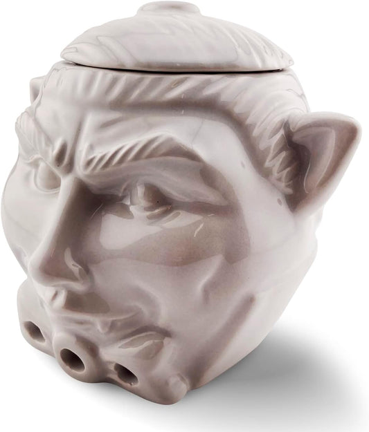 Spooky Dracula Garlic Pot - Unique Ceramic Container with Three Ventilation Holes for Fresh Garlic Storage