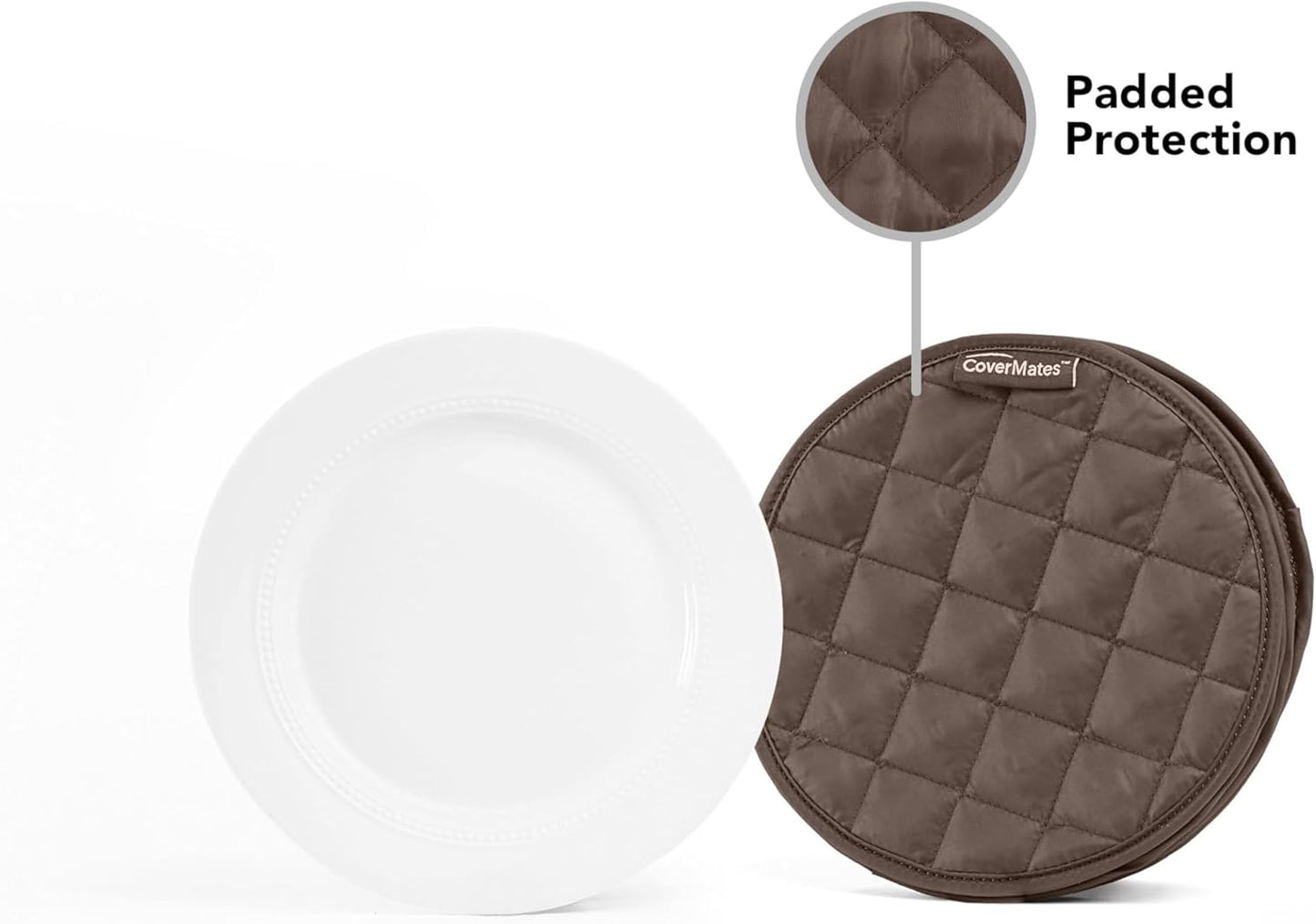 Covermates Keepsakes - Quilted Divider Set - Set of 4 - Scratch & Breakage Protection - Stain Resistant - Machine Washable - China Storage, Bronze