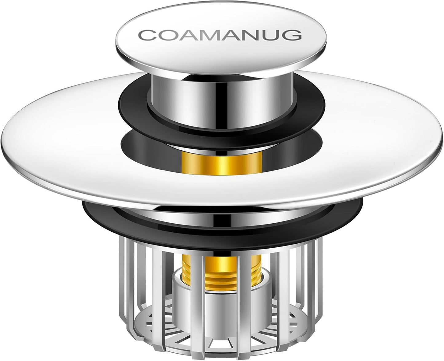 Bathtub Stopper | Shower Drain Hair Catcher, Pop-up Tub Stopper with Strainer | Bathroom Drain Plug | Drain Protector for 1-1/2 to 1-3/4"" Bath Drain Hole