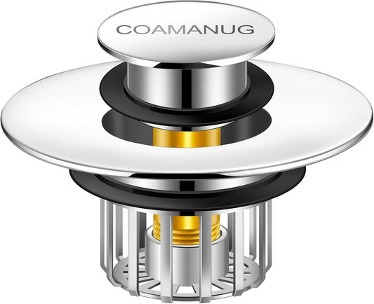 Bathtub Stopper | Shower Drain Hair Catcher, Pop-up Tub Stopper with Strainer | Bathroom Drain Plug | Drain Protector for 1-1/2 to 1-3/4"" Bath Drain Hole