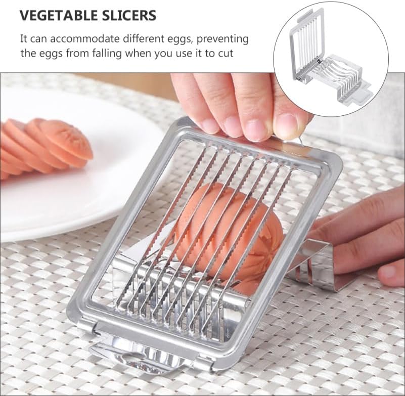 VOSAREA Stainless Steel Egg Slicer Kitchen Slicer Tool for Slicing Eggs and Cheese 5.7X3.54 Inches