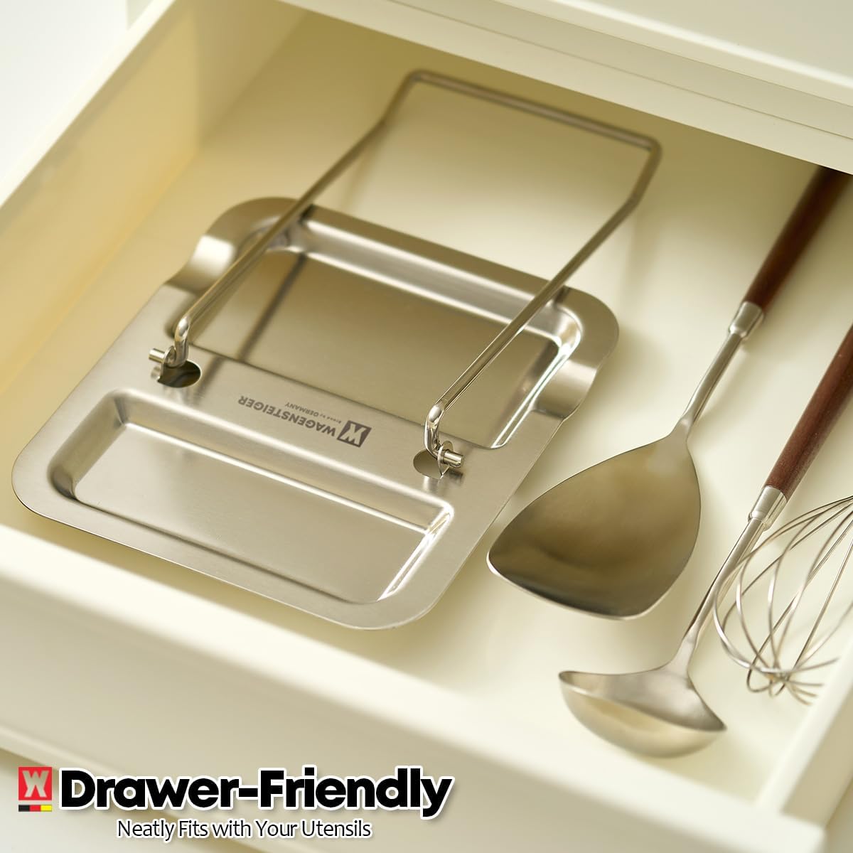 Foldable Stainless Steel Pot Lid Rest, Ladle Holder, Multifunctional Kitchen Organizer Stand, Easy Storage, Dishcloth Rack, Pan Lid Holder, Cooking Utensil Holder Organizer