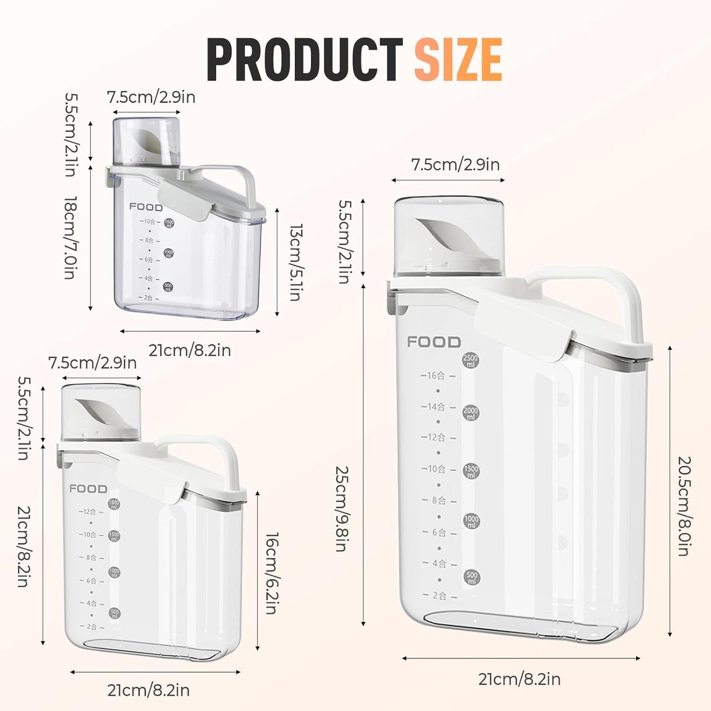 Clear Airtight Food Storage Containers, Transparent Cereal Dry Food Storage with Pouring Spout, for Flour, Sugar and Cereal (95oz Green)
