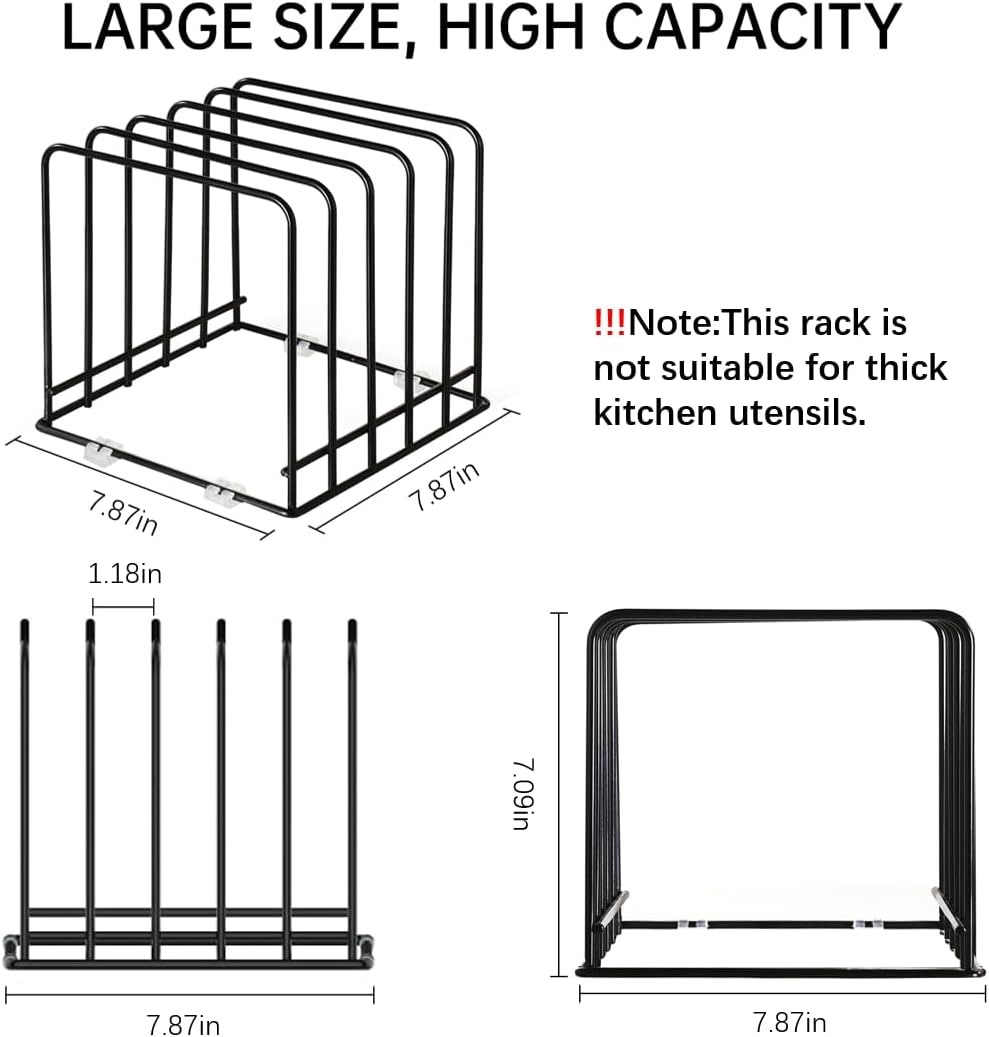 Cutting Board Organizer (2 Pc), Kitchen Cabinet Organizer, Baking Sheet Holder with 5 Divided Slots, for Countertop or Cabinet Storage, Space Saving