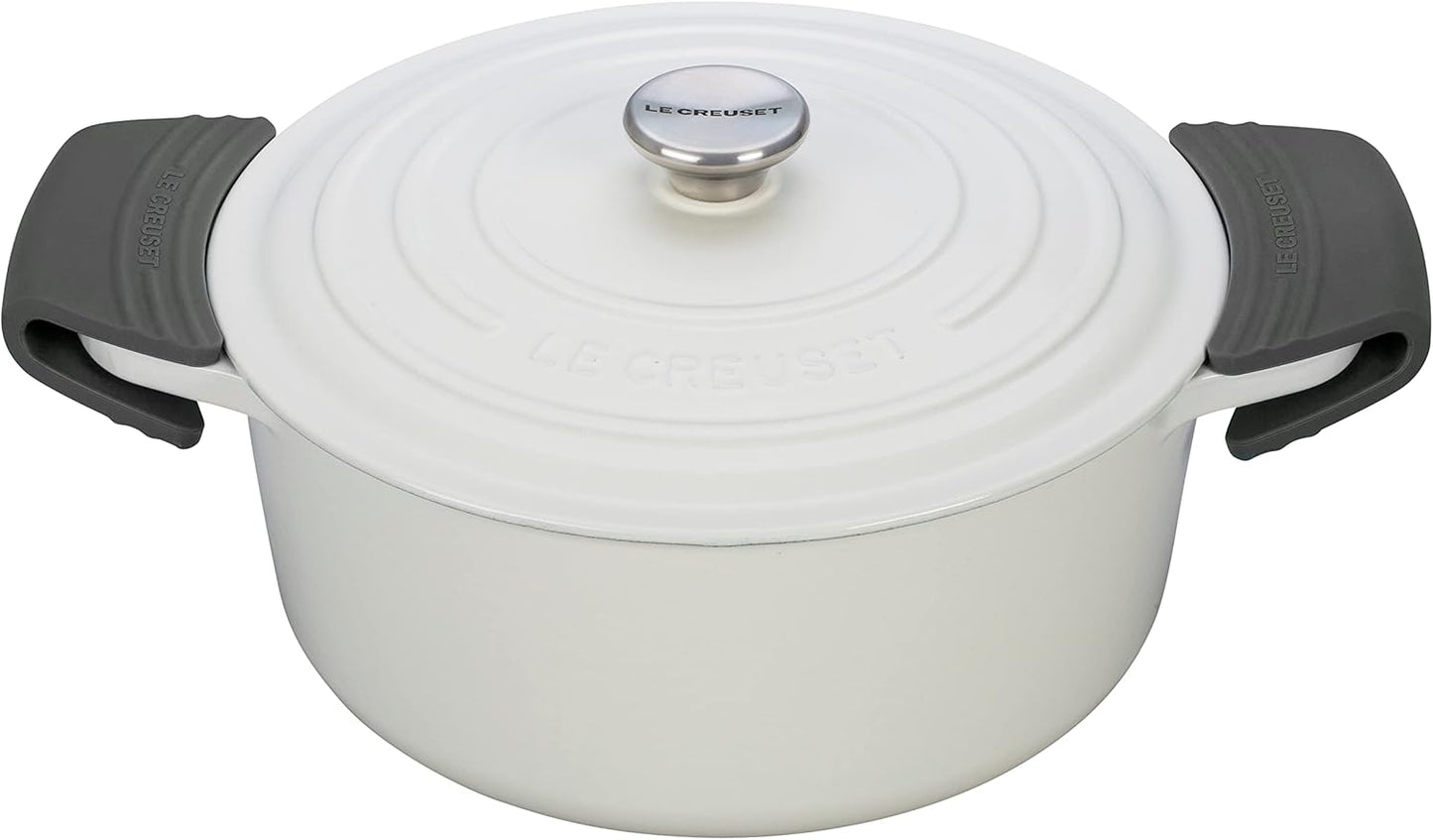 Le Creuset Silicone Set of 2 Handle Grips, 5" x 2 1/2" each, Oyster