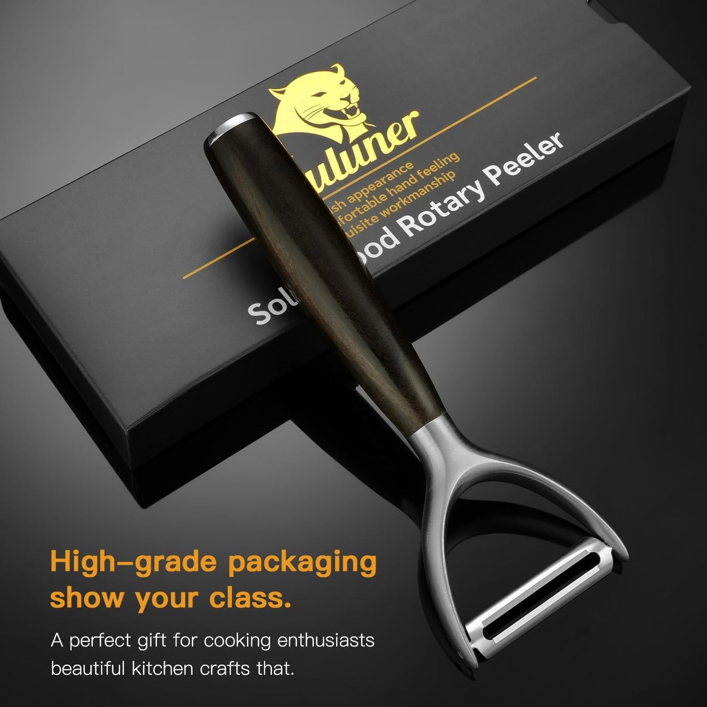 Premium Y Type 304 Stainless Steel Multifunctional Kitchen Peeler Real Wood Handle Ultra Sharp Blade Vegetable Potato Apple（Agarwood）