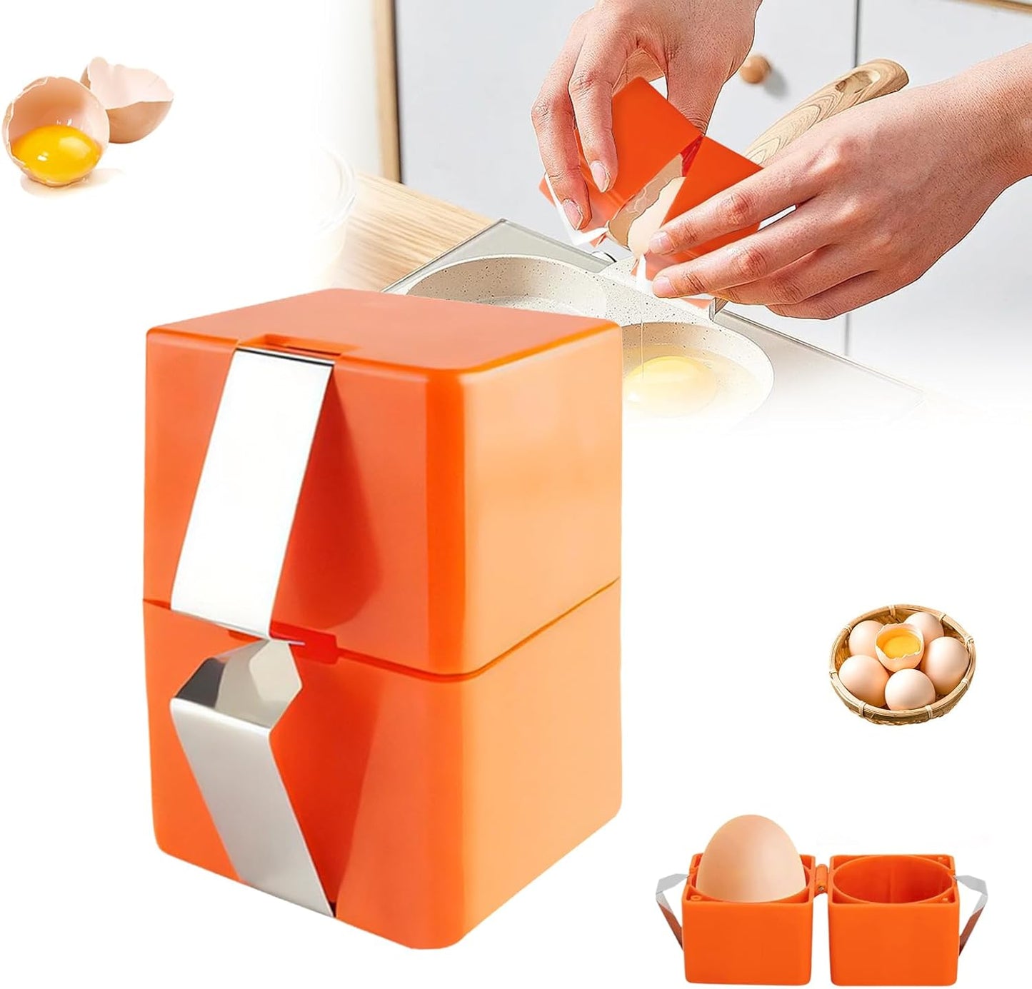 Stainless Egg Shell Opener, 2025 Upgraded Egg Shell Cutter Egg Shell Separator for Raw Eggs Gadgets, Quickly Cutting Off Cooked Eggs, Home Use Multifunctional Egg Cutter for Hard Boiled Eggs (1)