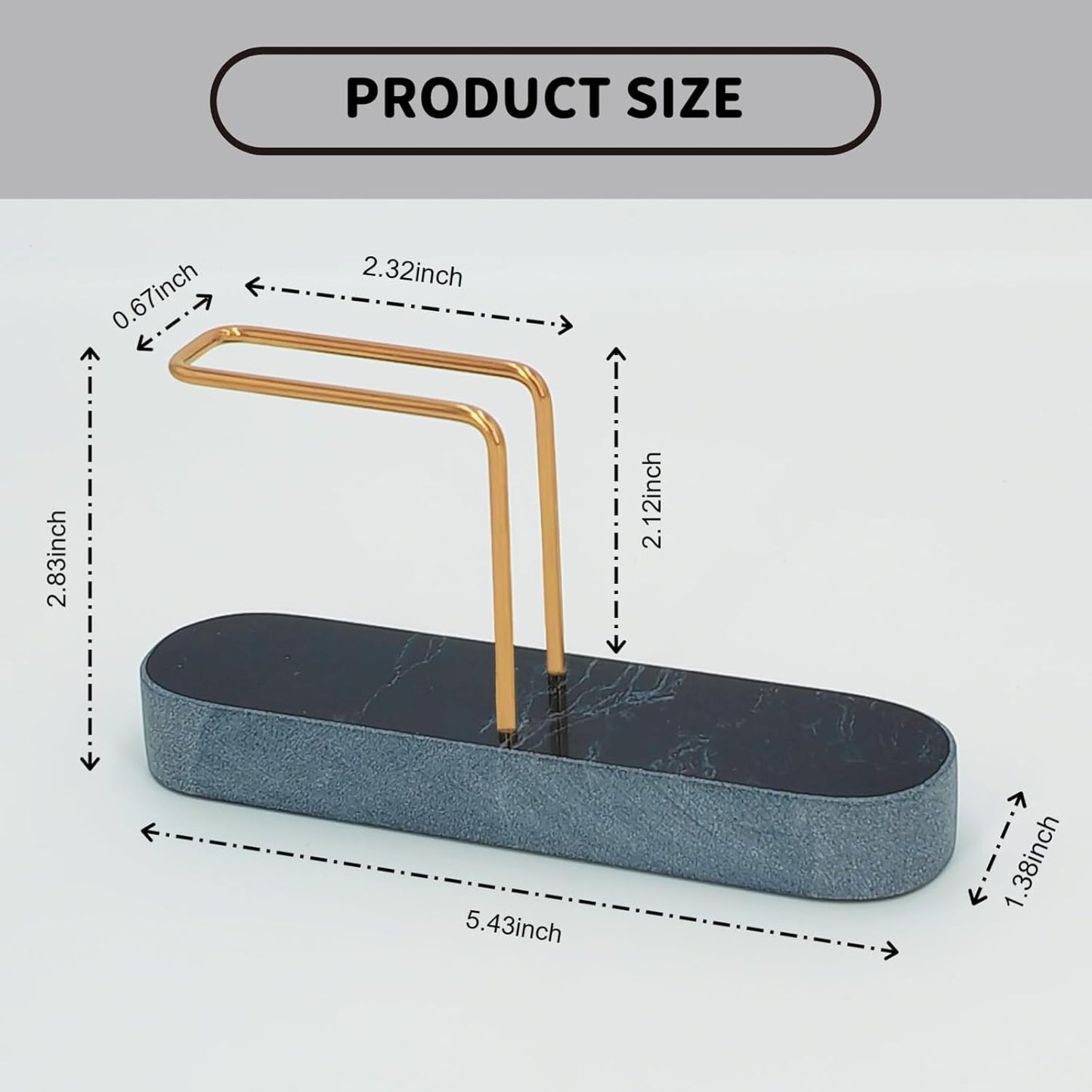 Cone Coffee Filter Holder for Counter, Coffee Filter Storage Container for Cone Paper Filters Size #01 ＆ #02, Marble Base with Non-Slip Pad (Black)