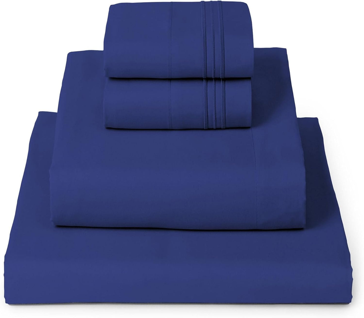 Mellanni California King Sheets Set - 4 PC Iconic Collection Bedding - Hotel Luxury, Extra Soft, Cooling Bed Sheets - Wrinkle, Fade, Stain Resistant (Cal King, Royal Blue)