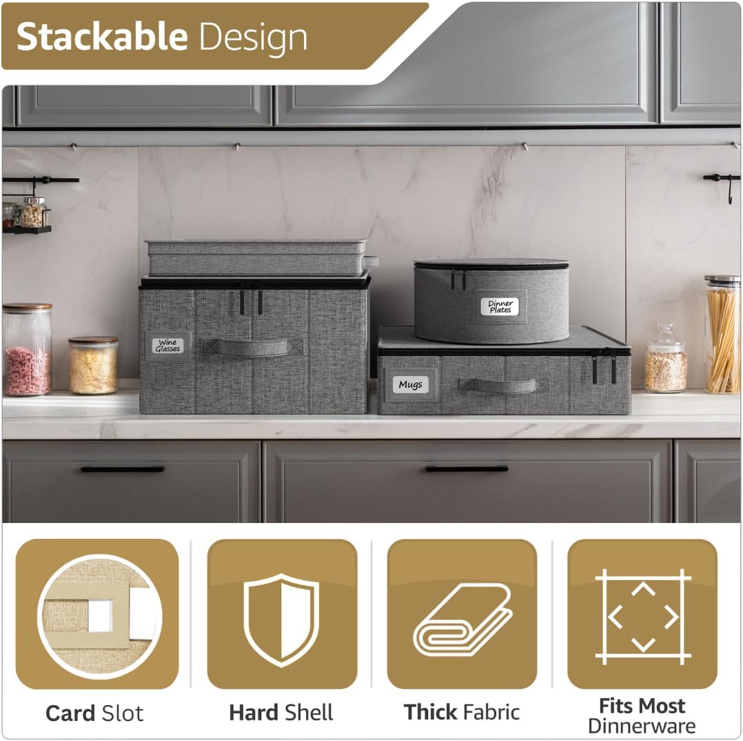 Sorbus Flatware & Utensil Storage - Fabric Chest Box for Storage and Organizing Utensils, Silverware, Flatware, Cutlery - Silverware Organizer Container with Clear Lid & Adjustable Divider