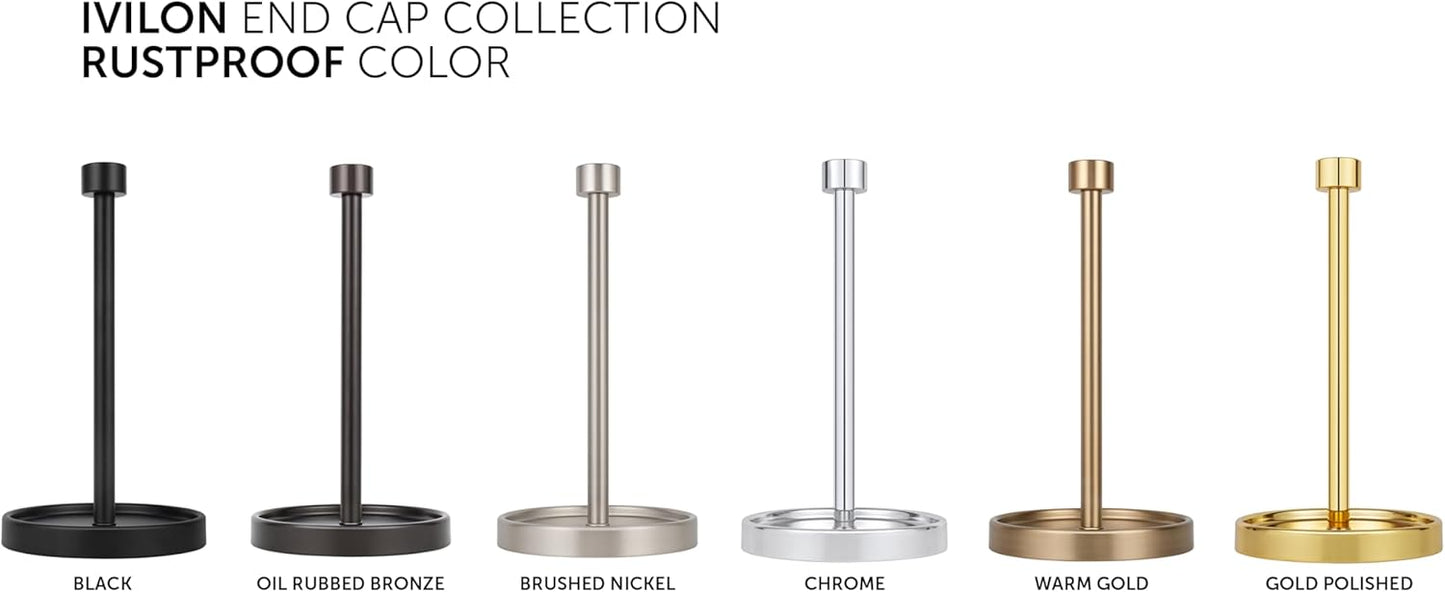 Ivilon Countertop Paper Towel Holder - Modern End Cap Minimalist Design - Color Oil Rubbed Bronze