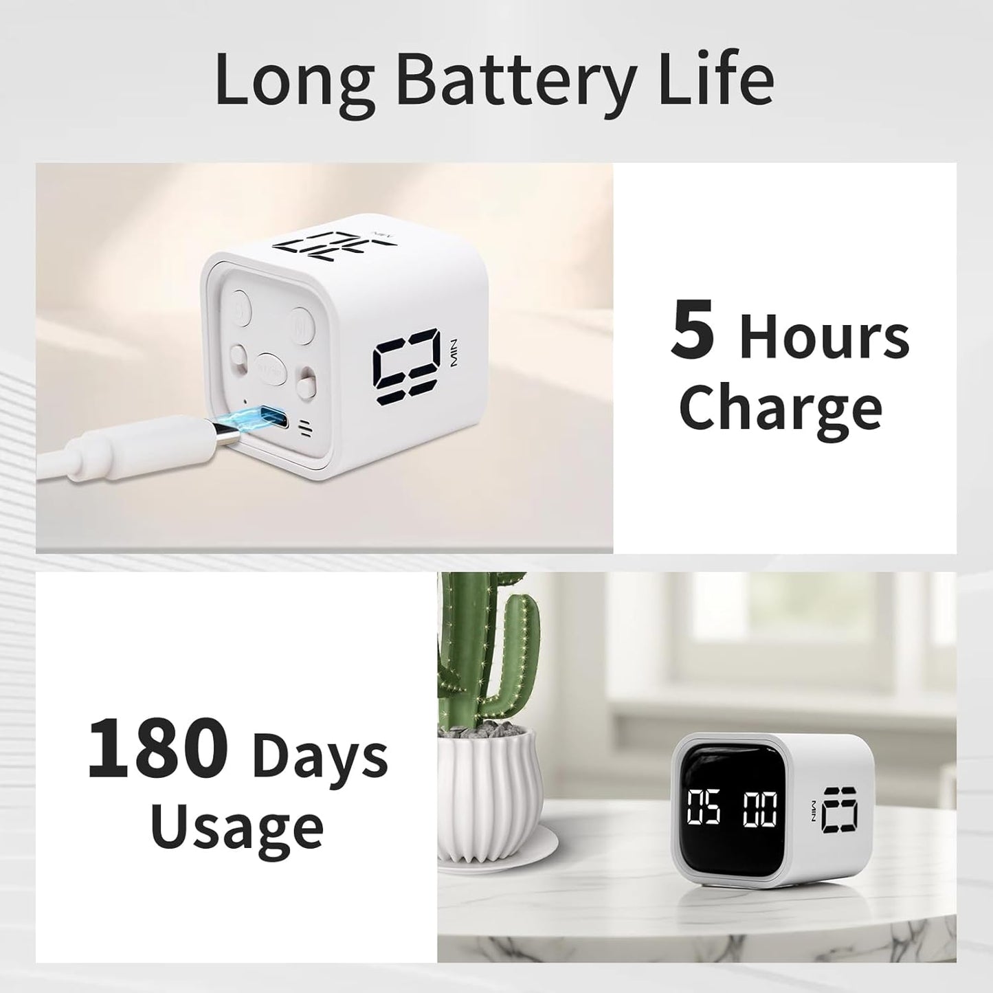 Productivity Timer Flip Gravity Sensor Cube Timer Countdown & Countup,Mute & Vibrate & Sound，5/10/30/60min & Custom Timing, Perfect for ADHD,Work,Learning,Kitchen Cooking