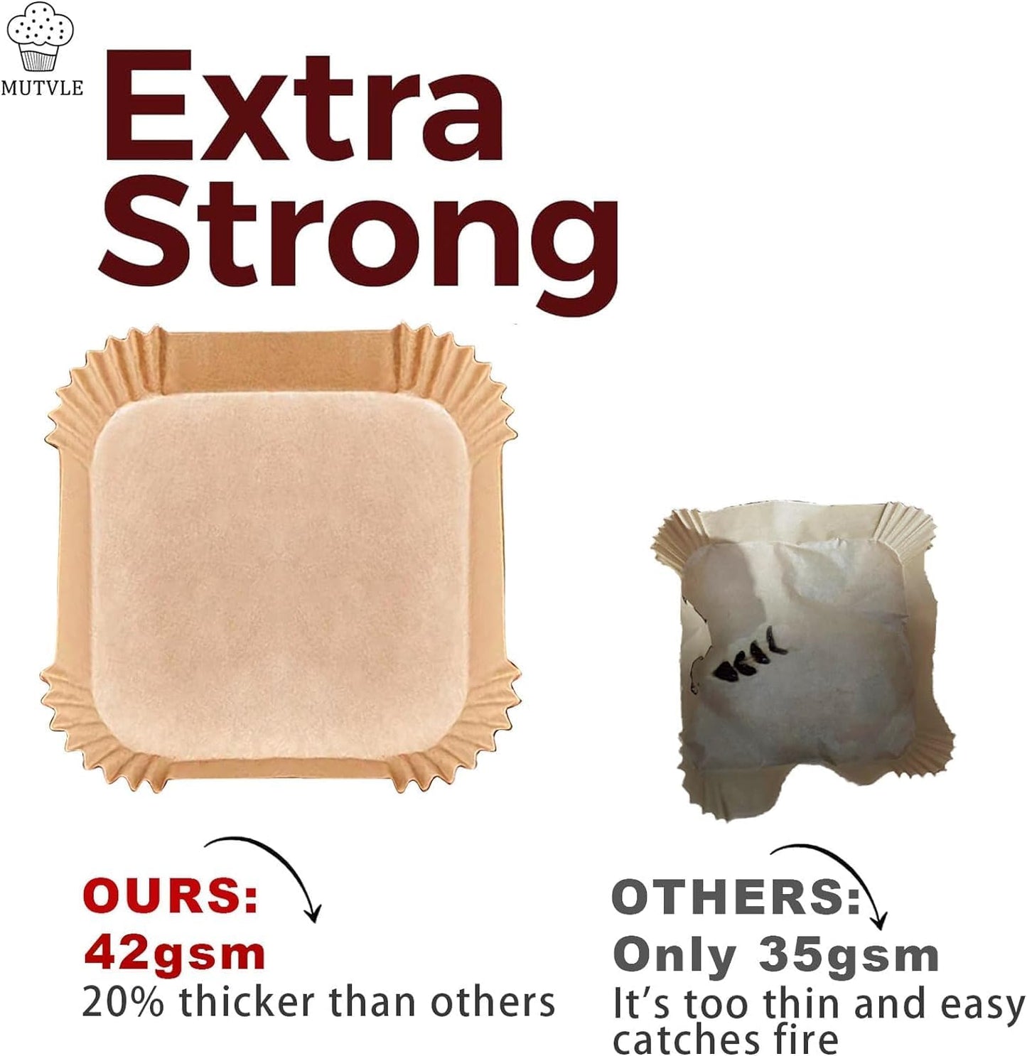 Air Fryer Paper Liners for Chefman 6 QT Compact, 200Pcs 6qt Air Fryer Liners, 8 quart Air Fryer Liners, Parchment Paper Liner for Chefman TurboFry 8-Qt Stainless Steel