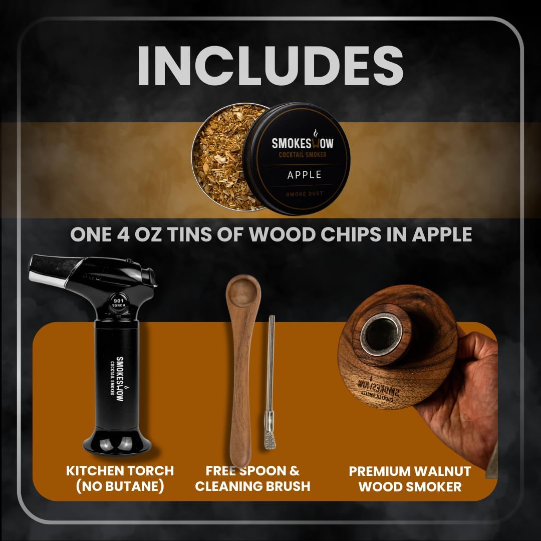 Bundle with Kitchen Torch, One Flavor of Wood Chips Apple (No Butane Included)