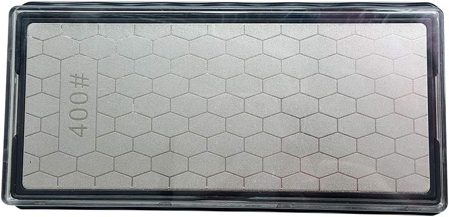 Double-sided Diamond Sharpening Stone, Knife Sharpener Stone diamond sharpener Honeycomb Surface Plate with Non-slip Base for Scissors Knives Outdoor Kitchen Sharpen Tools (400/1000 Grit)