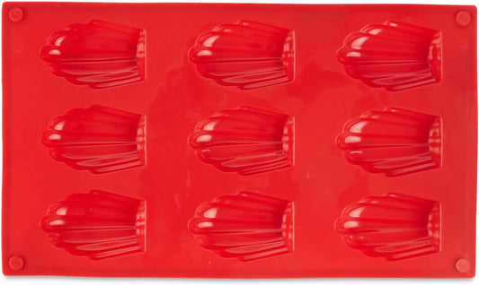 AME D'ESSENCE Madeleine Shaped Silicone Baking Mold - Non-Stick, Flexible, 9-Cup Capacity (1 oz), Reusable and Food-Grade - Perfect for Madeleines, Mini Cakes, and More!