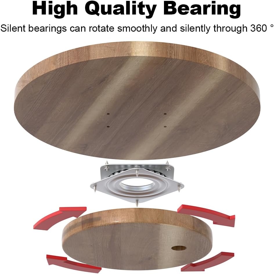 10 inch Wooden Lazy Susan Turntable, Acacia Wood Spinning Organizer for Dining Table, Cabinet, Fridge, countertop, Pantry