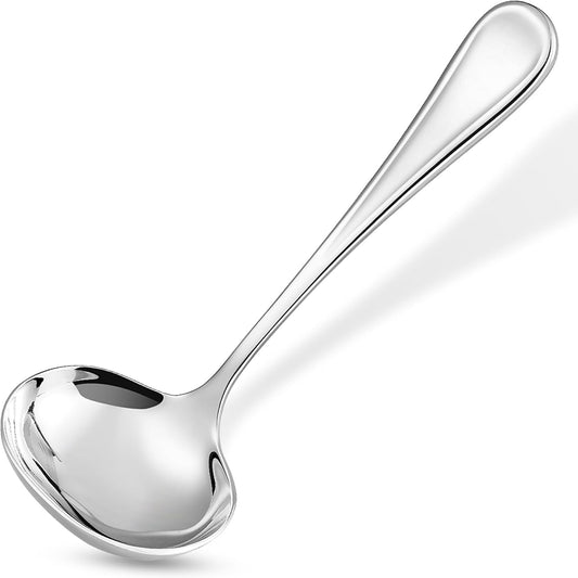 KEAWELL Premium 7.1" Verona Gravy Ladle, 18/10 Stainless Steel, Heavy-Duty with Deep Bowl, High-Polished Finish, Ergonomic Handle for Smooth Pouring, Dishwasher Safe (1, 7.1" Gravy Ladle)