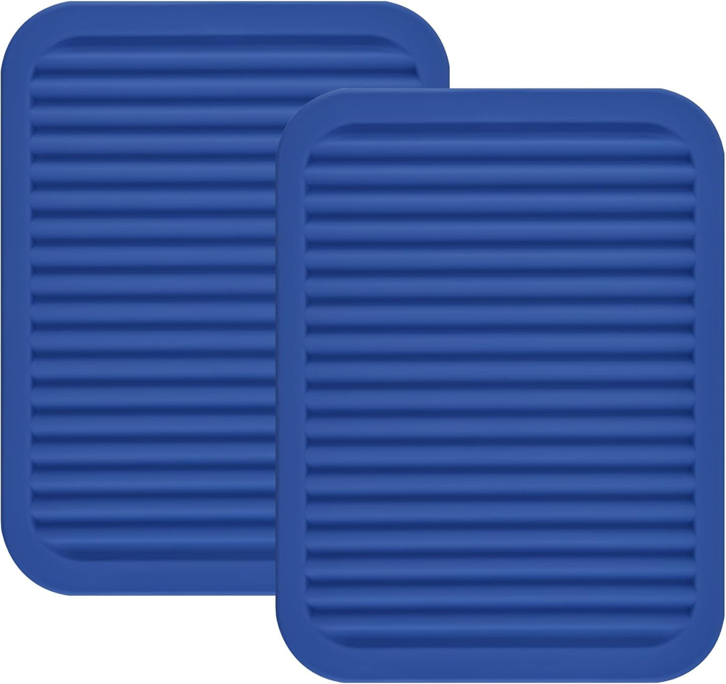 Silicone Trivets for Hot Pots&Pans-Trivet Mat-Hot Pads for Kitchen-Versatile Trivets for Hot Dishes-Heat Resistant Mats for Counter&Table, Pot Holders Drying Mat (9x12) Pack 2 Navy