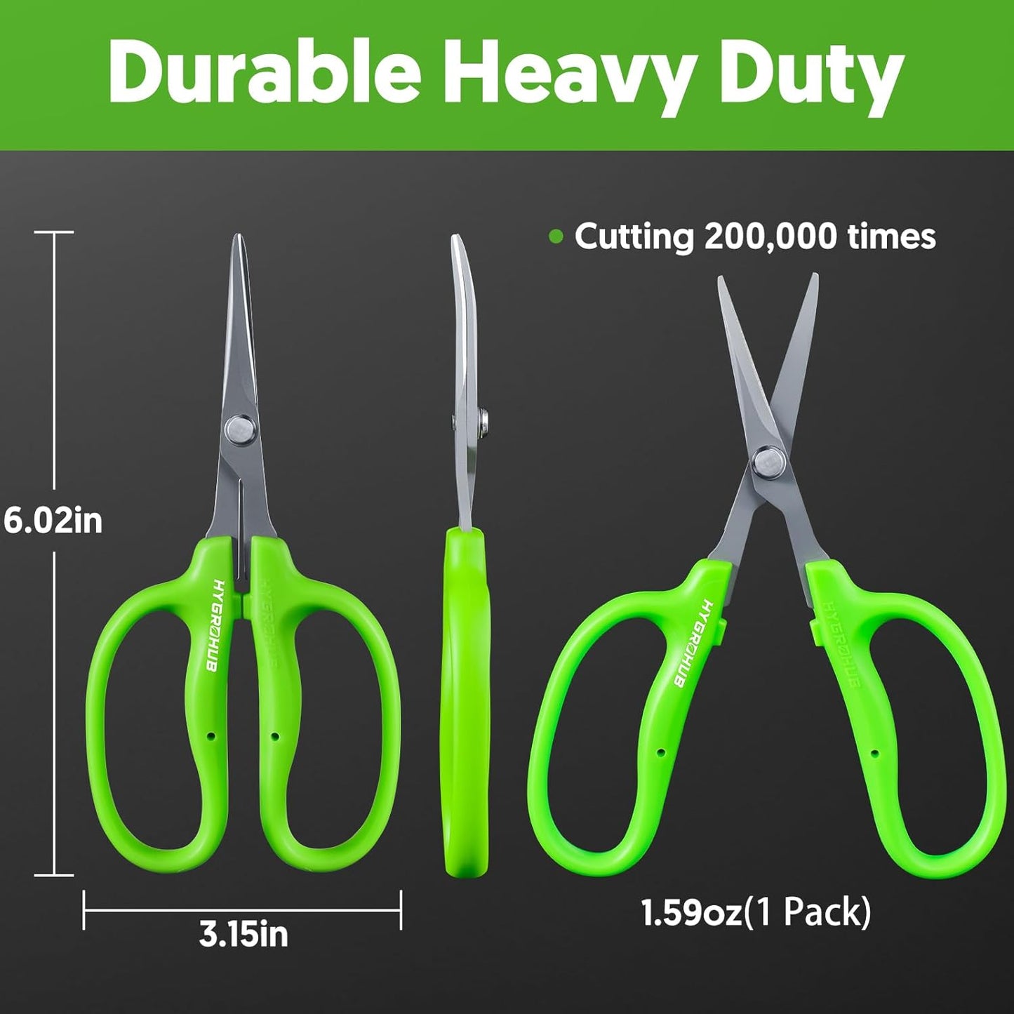 Garden Scissors, 2PCS 6in Pruning Shears Snips Non-stick Coated Sharp Steel Blades - Gardening Tools Garden Shears for Plants Herb Flowers in Grow Tent and Hydroponics