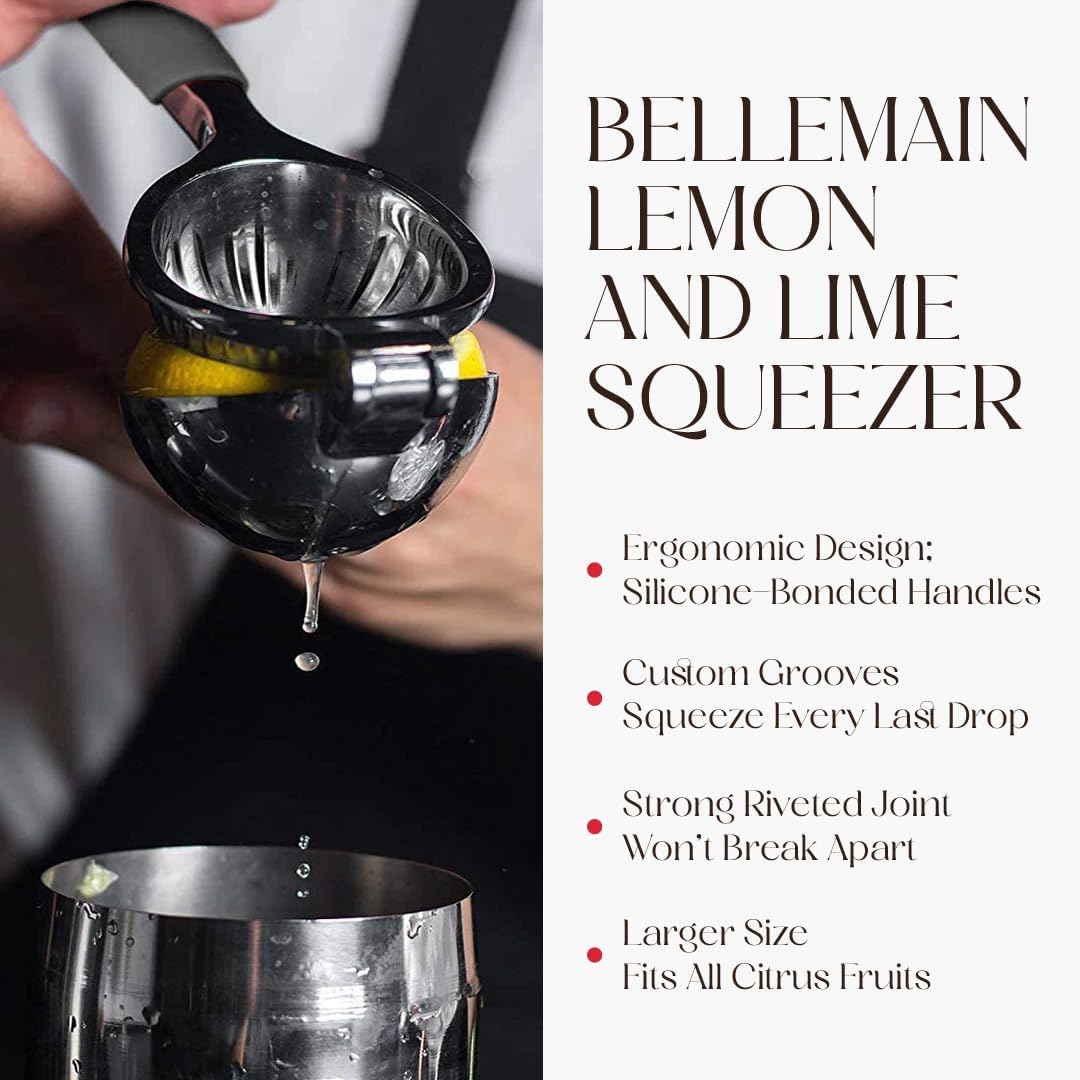 Stainless Steel Lemon Squeezer and Lime Press - Heavy Duty Manual Citrus Juicer and Handheld Juice Press for Lemons, Limes, and Small Citrus Fruits