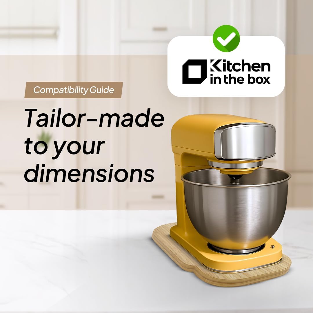 Ibyx Elegant Sliding Tray - Compatible with 3.2 Qt Kitchen In The Box Stand Mixers and Other Heavy Appliances (Natural)