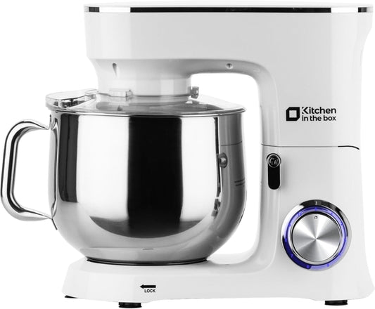 Kitchen in the Box Stand Mixer, 900W 8.5 QT Kitchen Electric Mixer, 10-Speed Large Capacity Tilt-head Food Mixer with Dough Hook, Wire Whip, Flat Beater & Splash Guard (White)