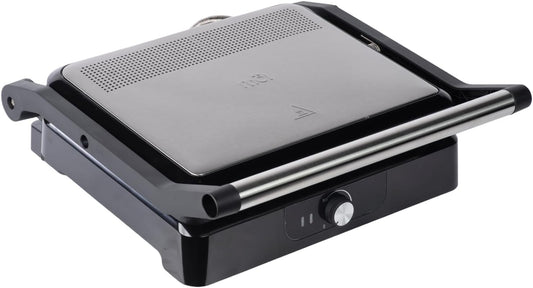MOI Panini Press Grill & Sandwich Maker - 180° Dual-Plate Stainless Steel Grill Press for Paninis, Grilled Cheese, Burgers, Quesadillas, Breakfast, and More - 11 x 9 Inch Panini Maker with Drip Tray