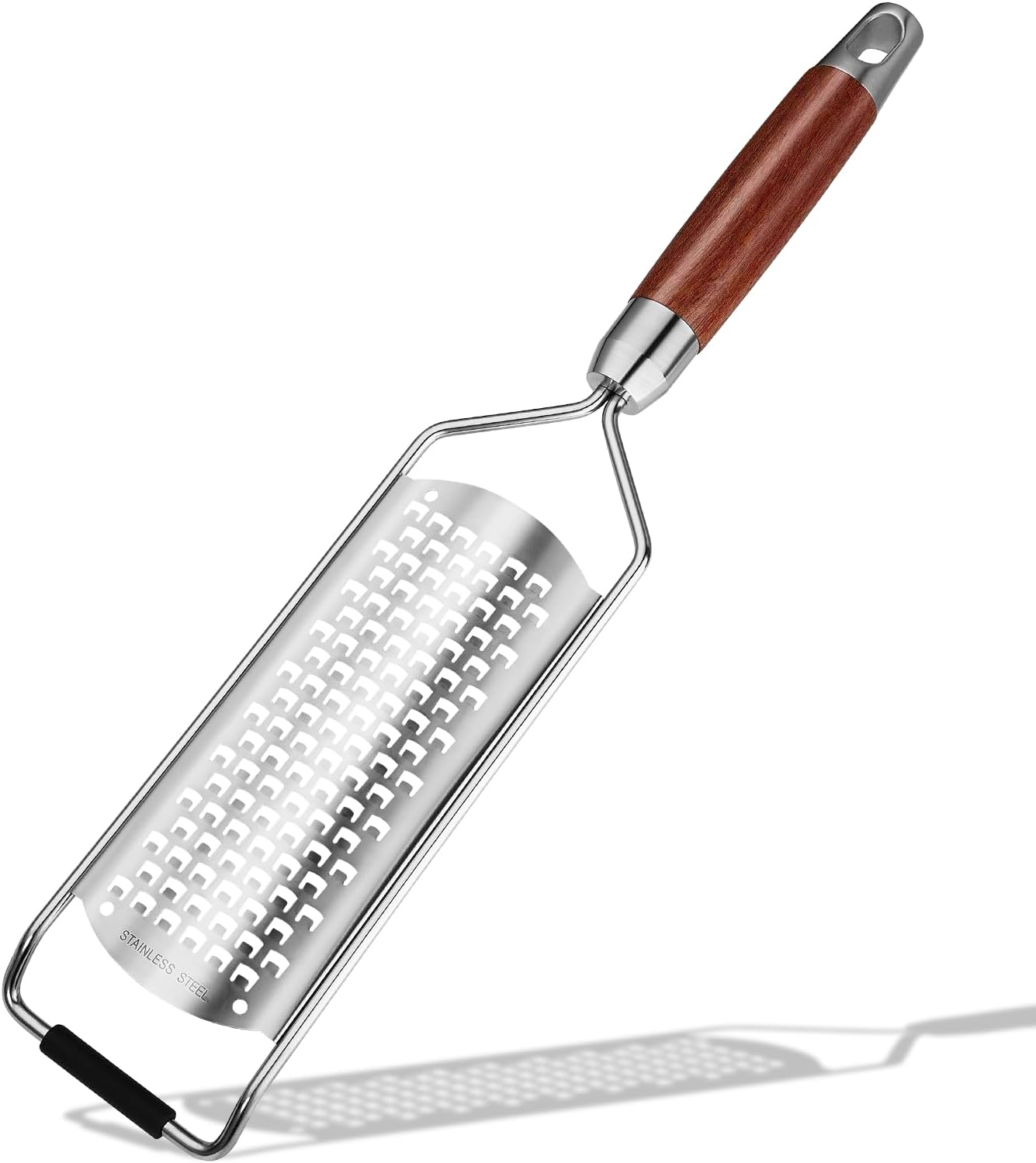 KULUNER Professional-Grade Lemon Zester with Ultra-Coarse Blades, Heavy-Duty Cheese/Vegetable Grater, Solid Wood Handle Design - Rust-Resistant Durable, Essential Kitchen Tool (A1)