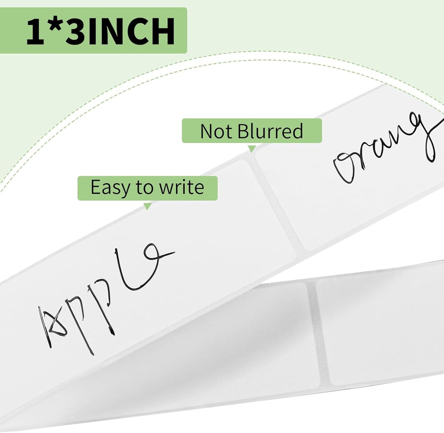 1000Pcs Removable Freezer Labels,1 x 3 Inch Blank Food Labels for Food Containers Jars Waterproof Oil Freezer Tape to Write On Easy Clean No Residue