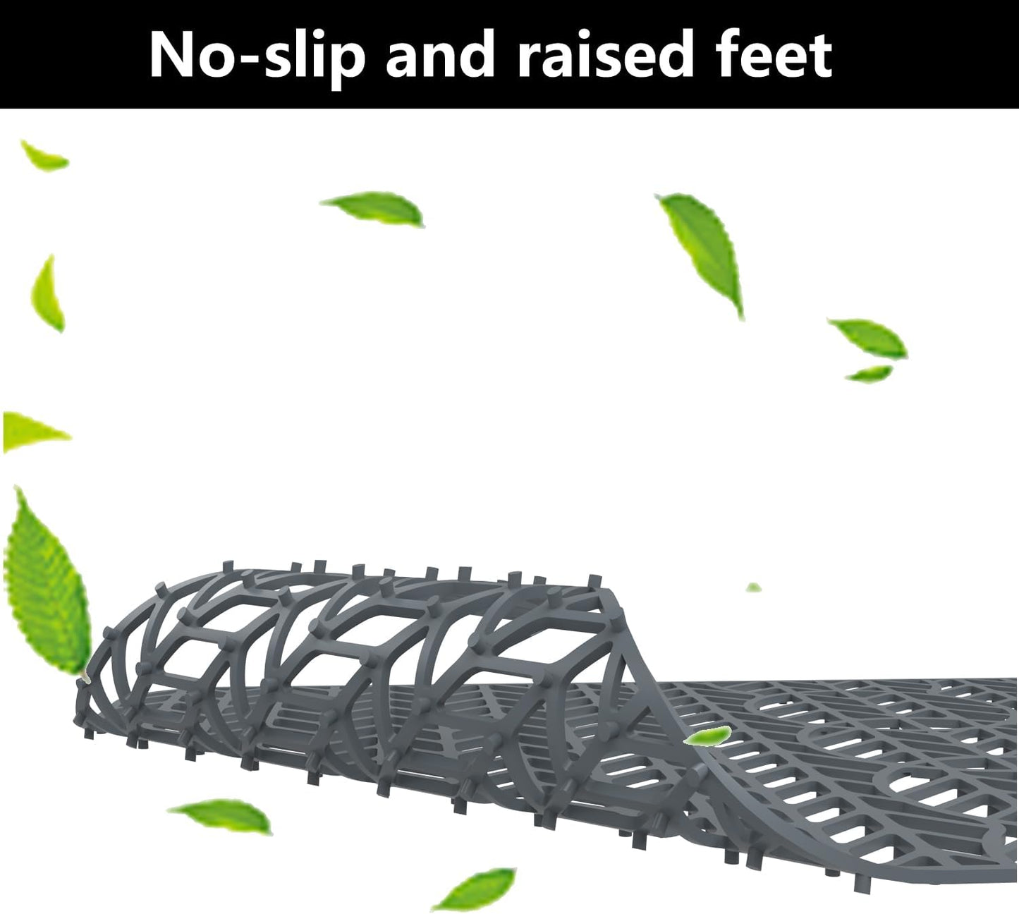 GUUKIN Sink Protectors for Kitchen Mat - 29"x 15.35" Silicone Kitchen Sink Mat Grid for Bottom of Farmhouse Stainless Steel Porcelain with 3 Reserved Holes（Grey）