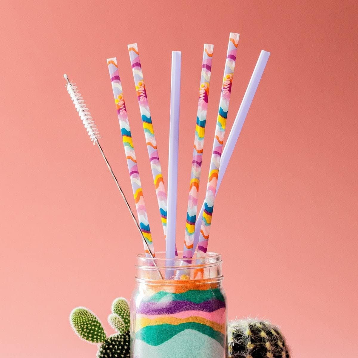 Swig Life Reusable Straws Howdy Holidays + Red Glitter Tall Straw Set & Cleaning Brush, Each Straw is 10.25 inch Long (Fits Swig Life 20oz Tumblers, 22oz, and 32oz Tumblers)