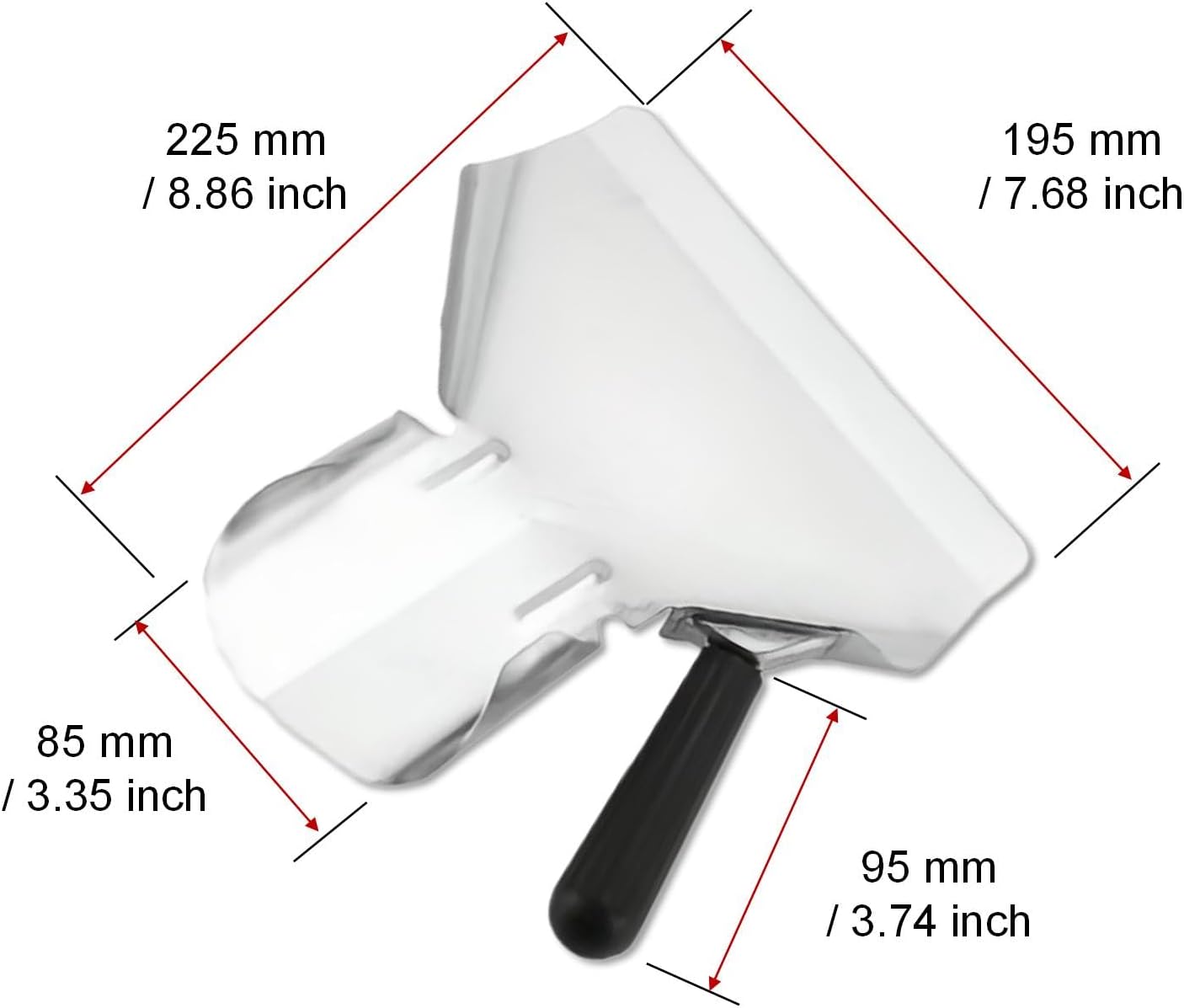 2-Pack Stainless Steel Popcorn Scoop Scooper - French Fry/Popcorn Quick-Fill Tool for Bagger Bags & Snack Machines (Desserts/Candy/Ice)