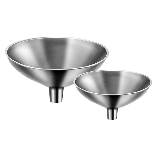 2 Piece Small Stainless Steel Filling Mini Funnel, Flask Funnel, Large for Kitchen, Small for Flask, Essential Oil Delivery