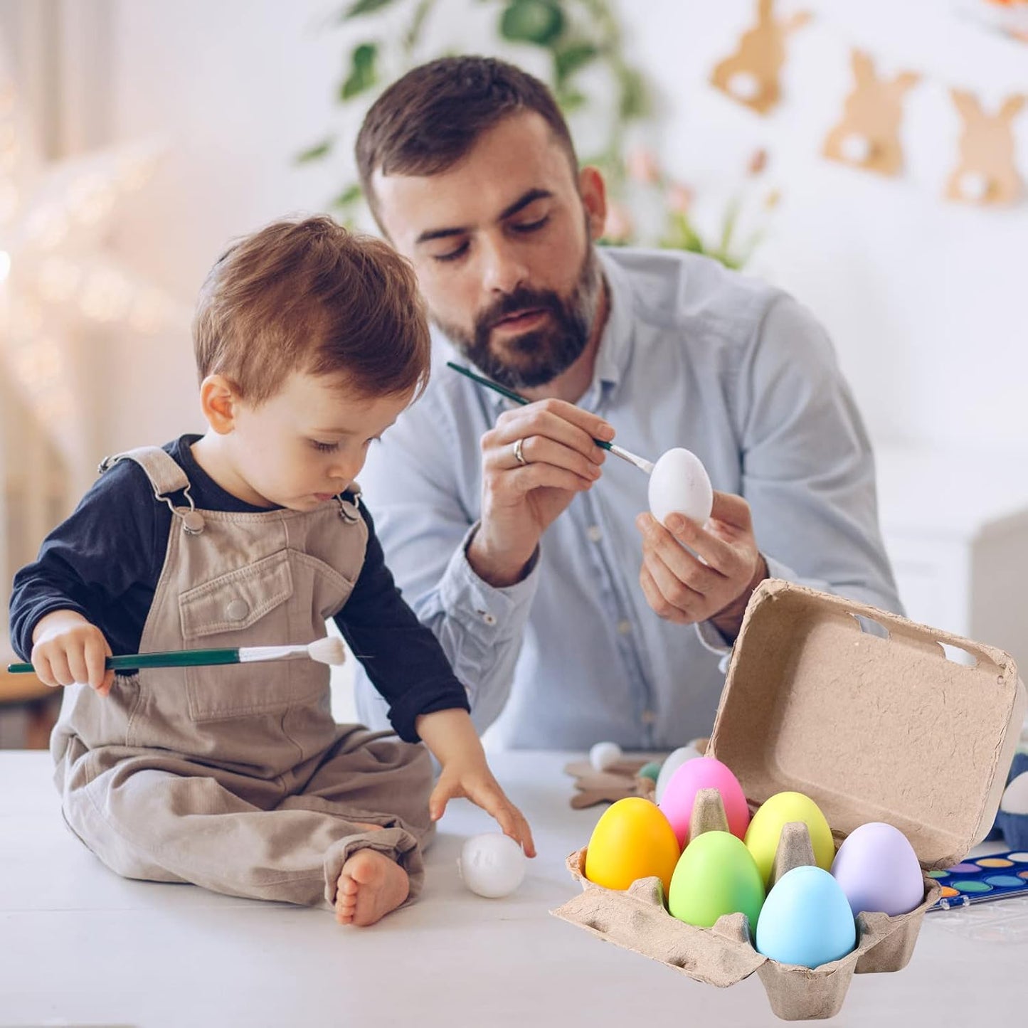 Half Dozen Egg Cartons 200 Pack, Blank Natural Pulp Box 6 Count for Chicken Eggs Reusable, Storage Tray Strong for Holds Up to Six 6 Egg Cardboard Paper Holder Container for Refrigerator