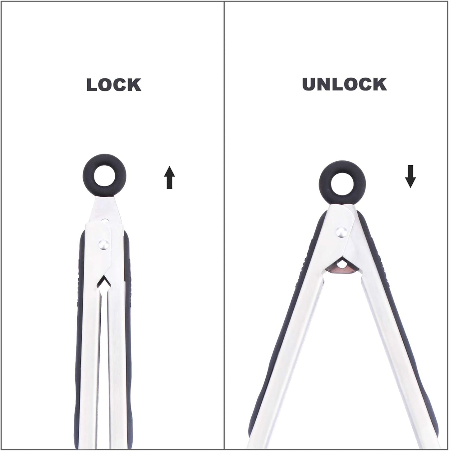 Premium 304 Stainless Steel Barbecue Turners, Heavy Duty Non-Stick BBQ Cooking Kitchen Tongs