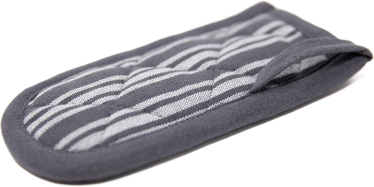 Sticky Toffee Pan Handle Covers for Cast Iron Skillet, Set of 2, Gray Heat Resistant Sleeves, 3 x 6 in, Oeko-Tex Cotton Hot Pot Holders